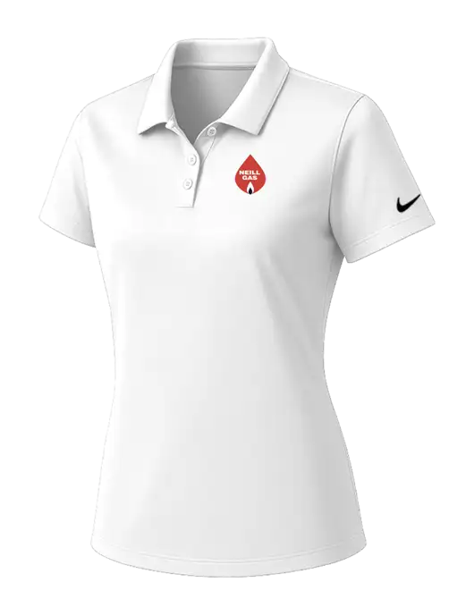 Nike Womens White Dry Essential Solid Polo w/Neill Gas Logo
