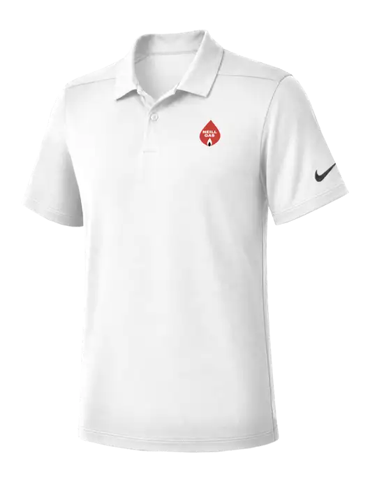 Nike White Dry Essential Solid Polo w/Neill Gas Logo
