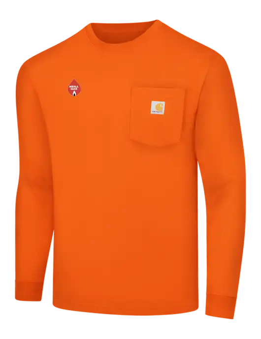 Carhartt Orange Workwear Pocket Long Sleeve T-Shirt w/Neill Gas Logo
