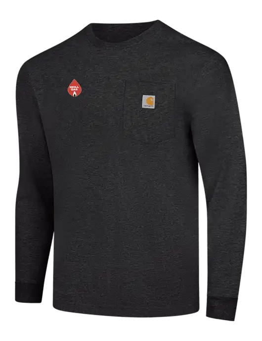 Carhartt Dark Grey Heather Workwear Pocket Long Sleeve T-Shirt w/Neill Gas Logo