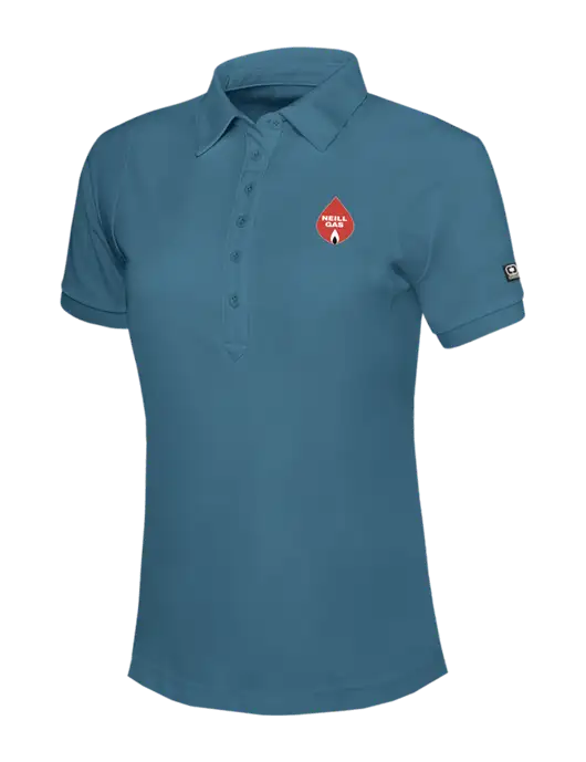 OGIO Womens Light Slate Blue Jewel Polo w/Neill Gas Logo