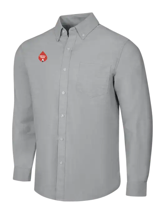 Light Grey SuperPro Oxford Shirt w/Neill Gas Logo