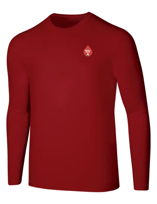Seriously Soft Red Long Sleeve T-Shirt w/Neill Gas Logo