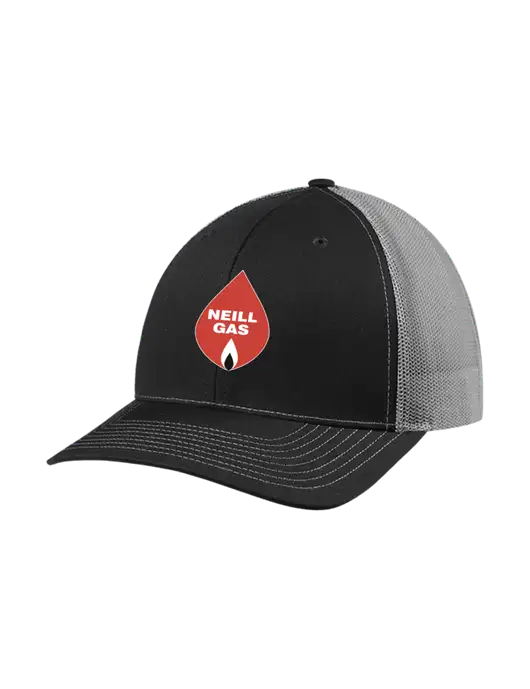 Richardson Adjustable Snapback Original 112 Trucker Cap Black w/Charcoal Mesh w/Neill Gas Logo