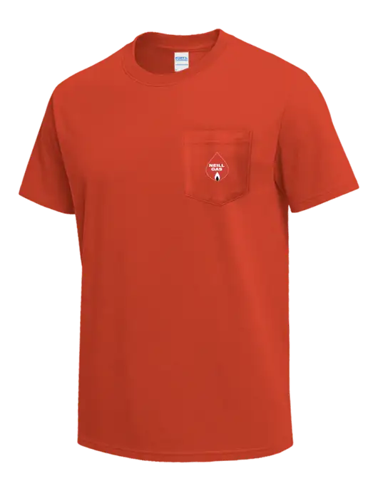 Orange Heavyweight 6.1 oz Pocket T-Shirt w/Neill Gas Logo