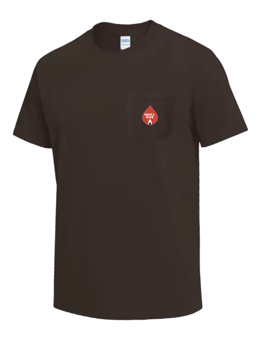 Brown Heavyweight 6.1 oz Pocket T-Shirt w/Neill Gas Logo