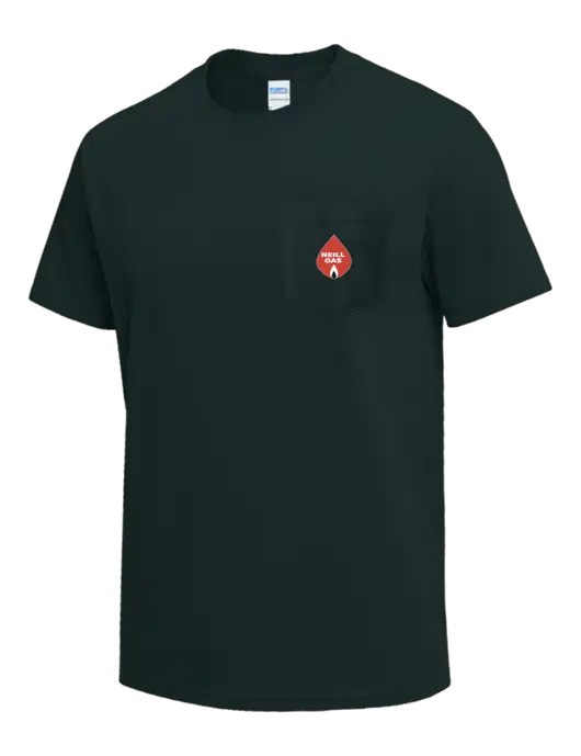Dark Green Heavyweight 6.1 oz Pocket T-Shirt w/Neill Gas Logo