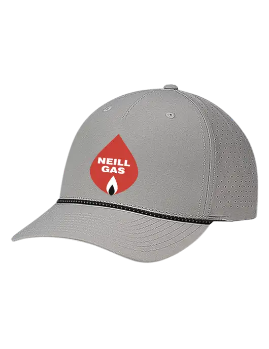 Richardson Laser Perf Performance Light Grey/Black-Grey Rope Cap w/Neill Gas Logo