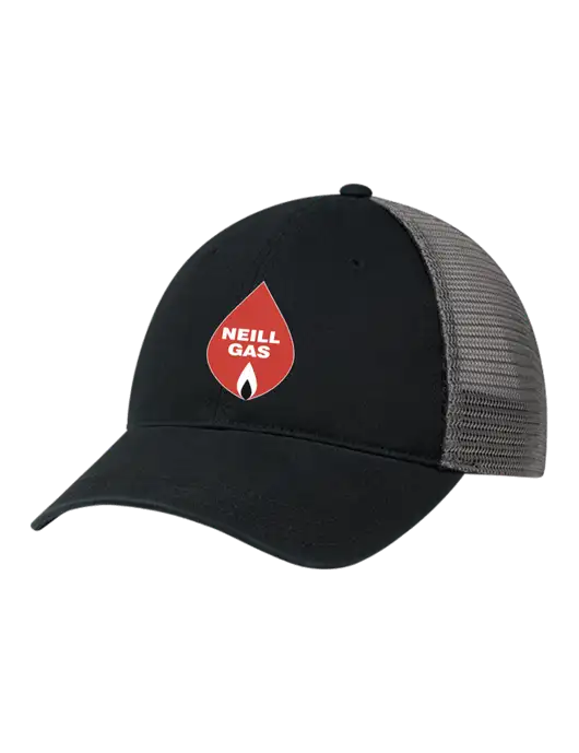 Richardson 111 Garment Washed Trucker Cap Black w/Charcoal Mesh w/Neill Gas Logo