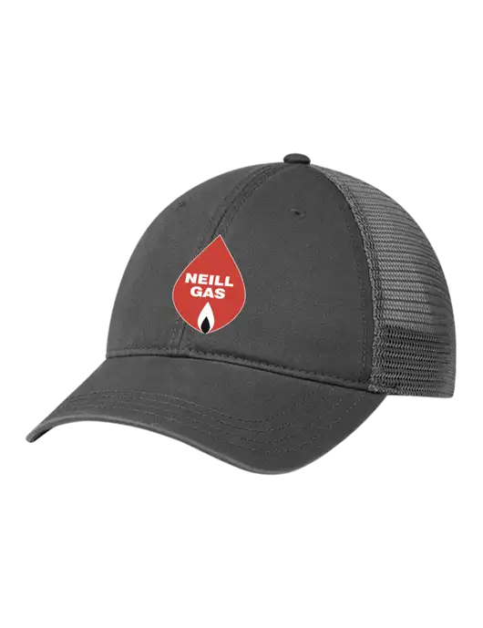 Richardson 111 Garment Washed Trucker Cap Charcoal w/Charcoal Mesh w/Neill Gas Logo