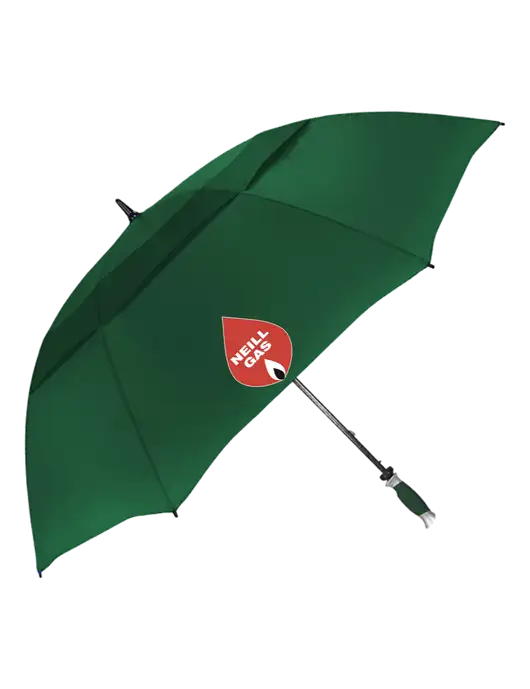 Dark Green Vented Typhoon Tamer Golf Umbrella w/Neill Gas Logo