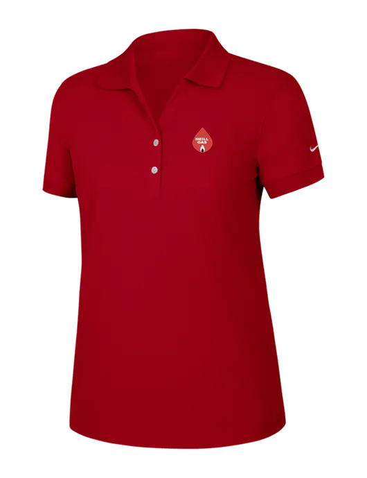 Nike Womens Dri-FIT Classic Red Polo w/Neill Gas Logo