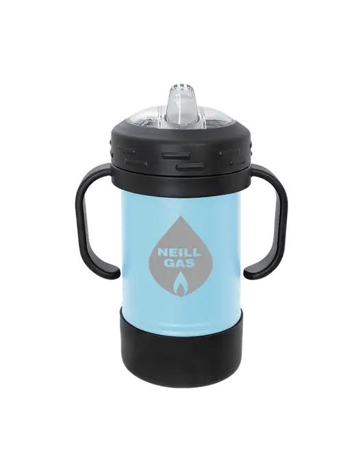 Polar Camel 10 oz Powder Coated Light Blue Sippy Cup w/Neill Gas Logo