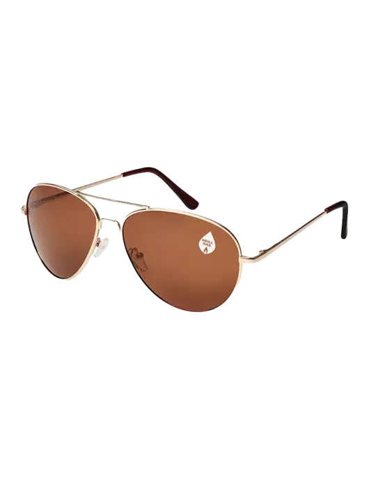 Aviator Coffee Brown with Gold Sunglasses  w/Neill Gas Logo