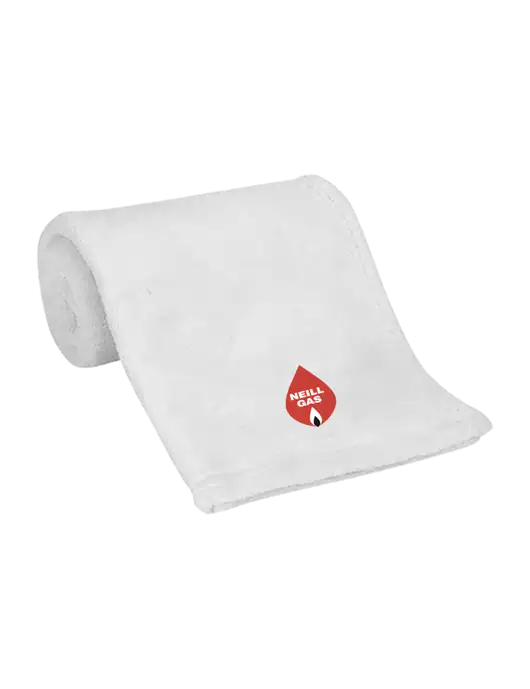 White Alpine Fleece Mink Touch Luxury Baby Blanket  w/Neill Gas Logo