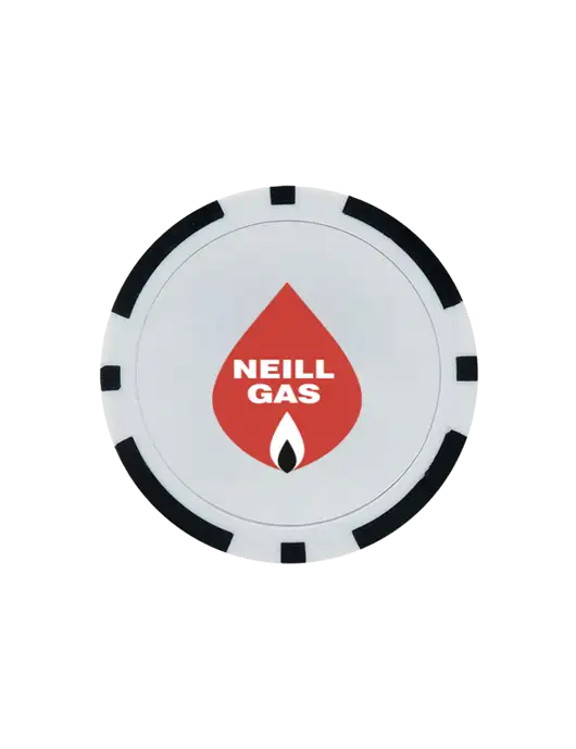 Black Poker Chip Ball Marker w/Neill Gas Logo