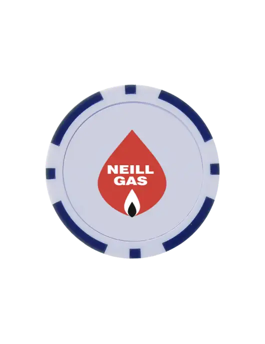 Dark Royal Poker Chip Ball Marker w/Neill Gas Logo
