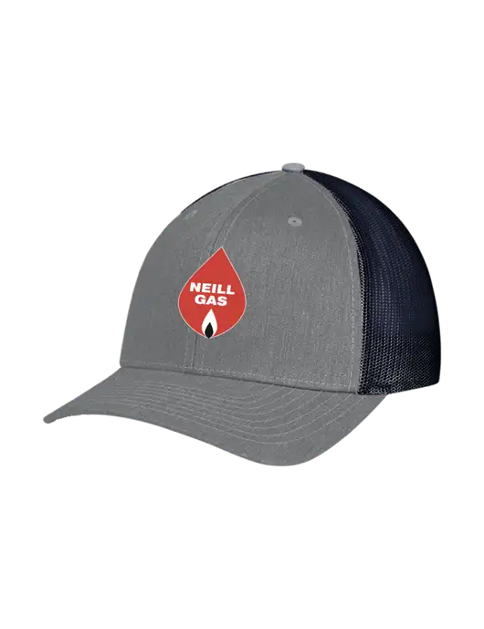 Richardson Adjustable Snapback Original 112 Trucker Cap Heather Grey w/Navy Mesh w/Neill Gas Logo