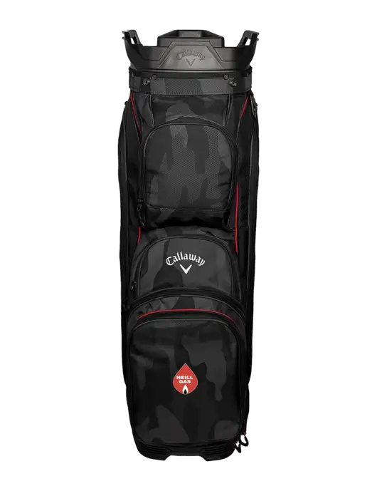Callaway Org 14 Black Camo/Red Trim Cart Golf Bag  w/Neill Gas Logo