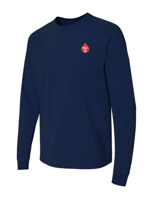 Comfort Colors Garment-Dyed Dark Navy Heavyweight Long Sleeve T-Shirt w/Neill Gas Logo