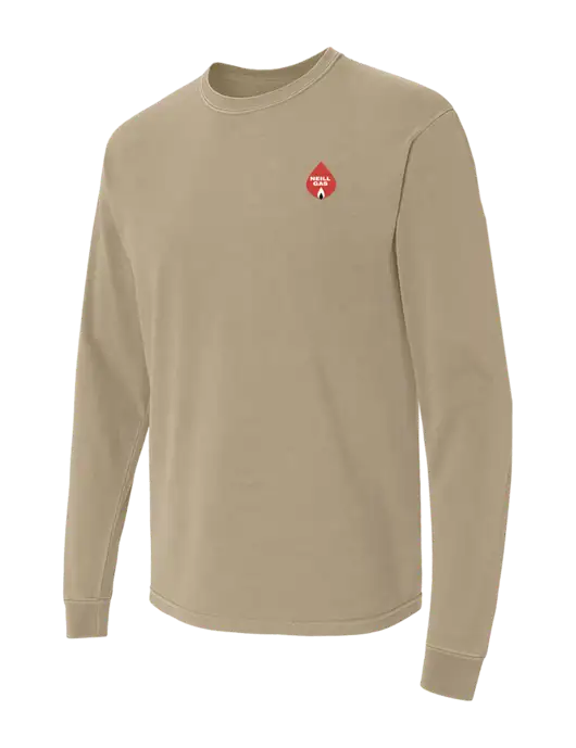 Comfort Colors Garment-Dyed Tan Heavyweight Long Sleeve T-Shirt w/Neill Gas Logo