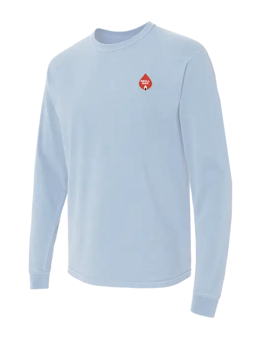 Comfort Colors Garment-Dyed Light Blue Heavyweight Long Sleeve T-Shirt w/Neill Gas Logo