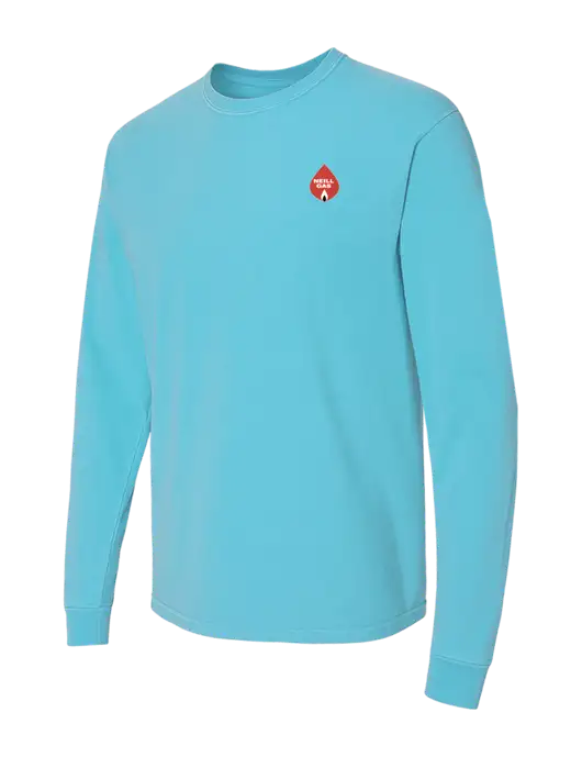 Comfort Colors Garment-Dyed Light Sapphire Heavyweight Long Sleeve T-Shirt w/Neill Gas Logo