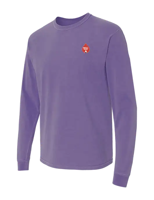 Comfort Colors Garment-Dyed Purple Heavyweight Long Sleeve T-Shirt w/Neill Gas Logo