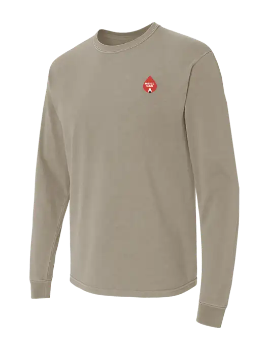 Comfort Colors Garment-Dyed Light Taupe Heavyweight Long Sleeve T-Shirt w/Neill Gas Logo