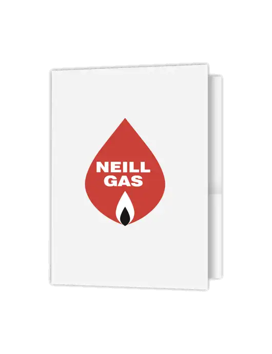 White Presentation Folder with Dual Pockets w/Neill Gas Logo