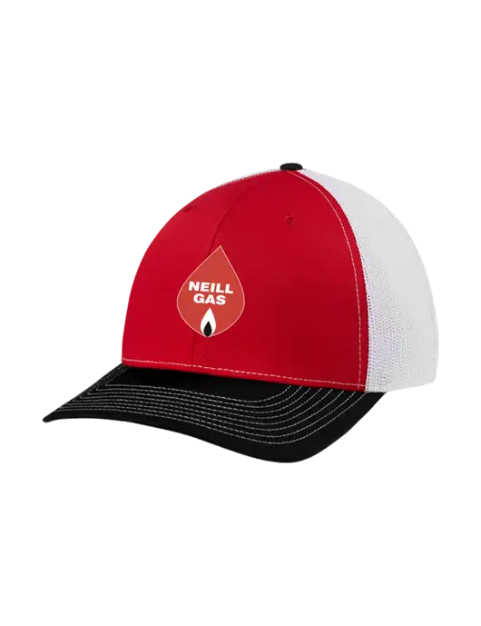 Richardson Adjustable Snapback Original 112 Trucker Cap Black/Red/White Mesh w/Neill Gas Logo