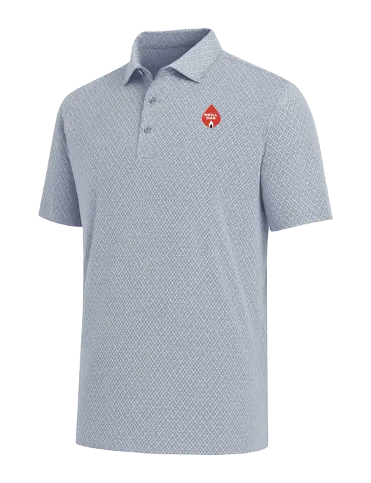 Callaway All-Over Stitched Medium Grey Chev Polo  w/Neill Gas Logo