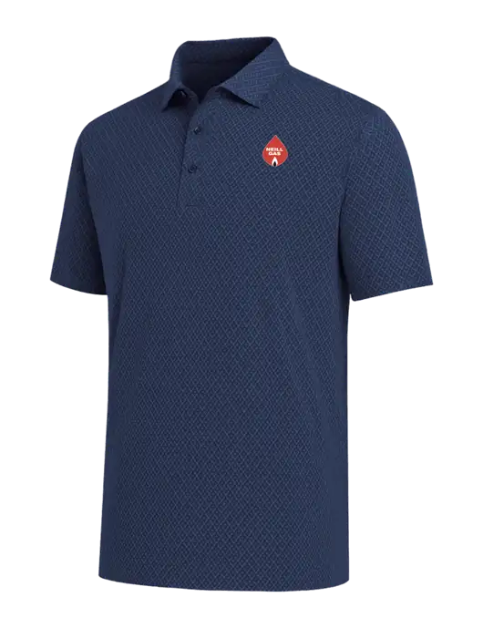 Callaway All-Over Stitched Dark Navy Chev Polo  w/Neill Gas Logo