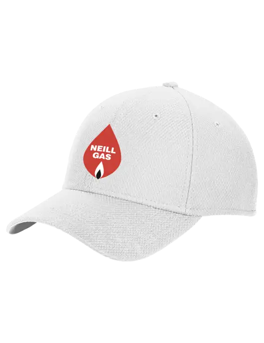 New Era Diamond Era White Stretch Cap w/Neill Gas Logo