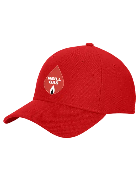 New Era Diamond Era Red Stretch Cap w/Neill Gas Logo