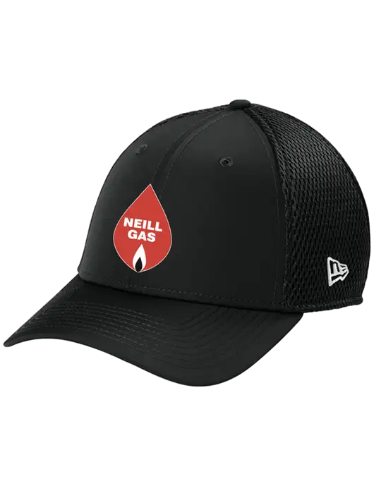 New Era 39THIRTY Performance Stretch Black Mesh Cap w/Neill Gas Logo
