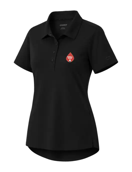 OGIO Womens Envision Black Polo w/Neill Gas Logo
