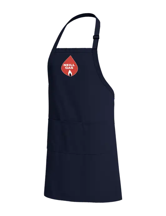 Easy Care Extra Long Bib Navy Apron with Stain Release w/Neill Gas Logo