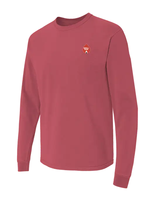 Comfort Colors Garment-Dyed Light Maroon Heavyweight Long Sleeve T-Shirt w/Neill Gas Logo