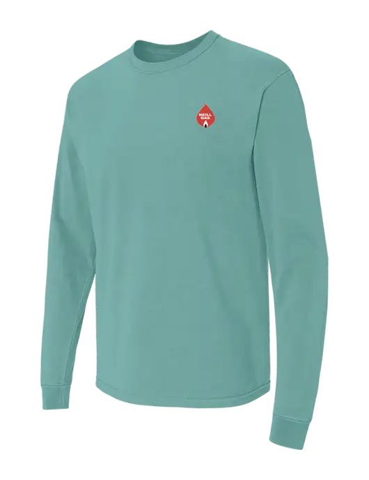Comfort Colors Garment-Dyed Light Teal Heavyweight Long Sleeve T-Shirt w/Neill Gas Logo