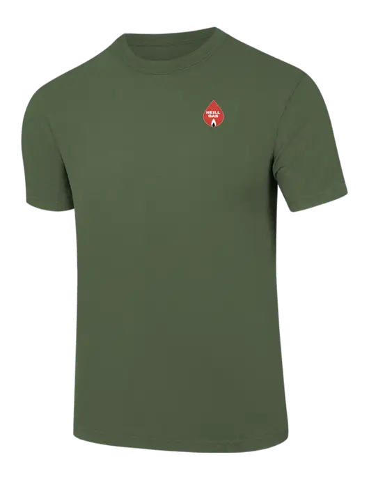 Comfort Colors 6.1 oz Dark Olive Green Heavyweight Ring Spun T-Shirt w/Neill Gas Logo