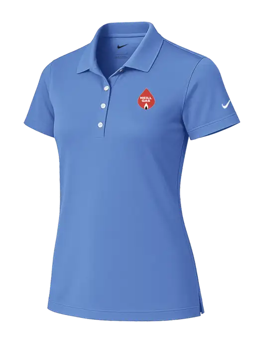 Nike Womens Light Blue Tech Basic Dri-FIT Polo
 w/Neill Gas Logo