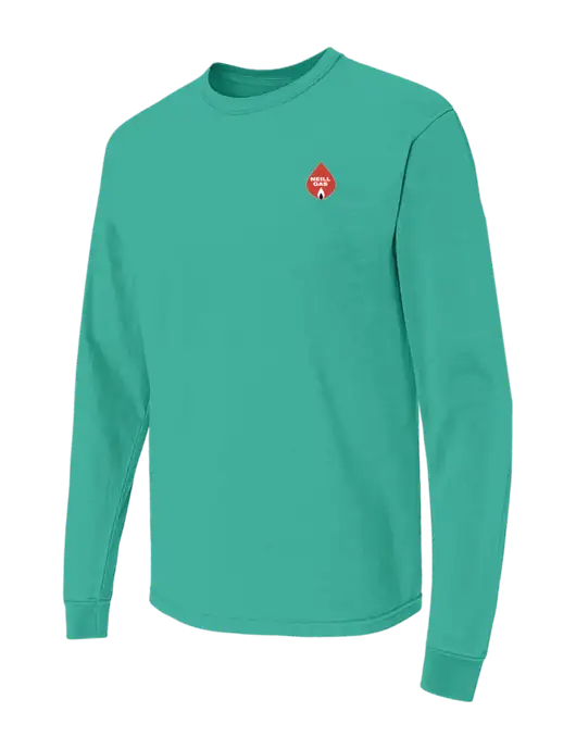 Comfort Colors Garment-Dyed Kelly Green Heavyweight Long Sleeve T-Shirt w/Neill Gas Logo