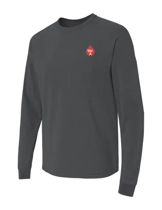 Comfort Colors Garment-Dyed Dark Grey Heather Heavyweight Long Sleeve T-Shirt w/Neill Gas Logo