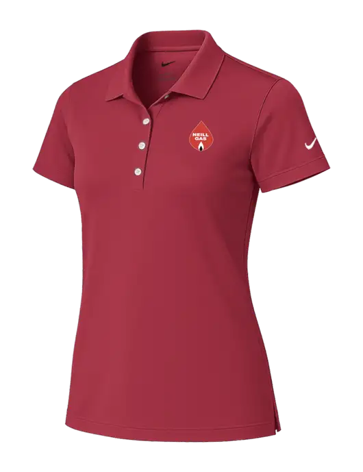 Nike Womens Red Tech Basic Dri-FIT Polo
 w/Neill Gas Logo