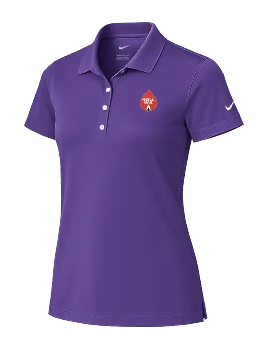 Nike Womens Purple Tech Basic Dri-FIT Polo
 w/Neill Gas Logo
