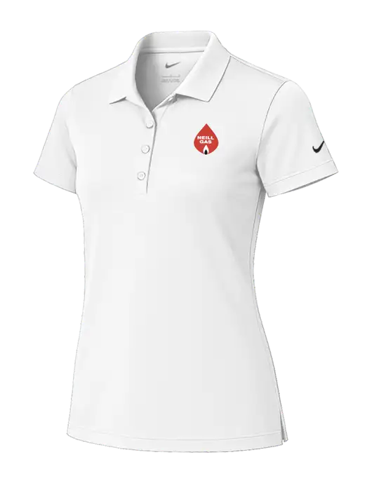 Nike Womens White Tech Basic Dri-FIT Polo
 w/Neill Gas Logo