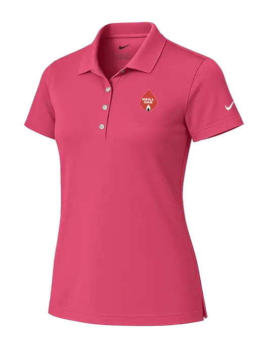 Nike Womens Dark Pink Tech Basic Dri-FIT Polo
 w/Neill Gas Logo