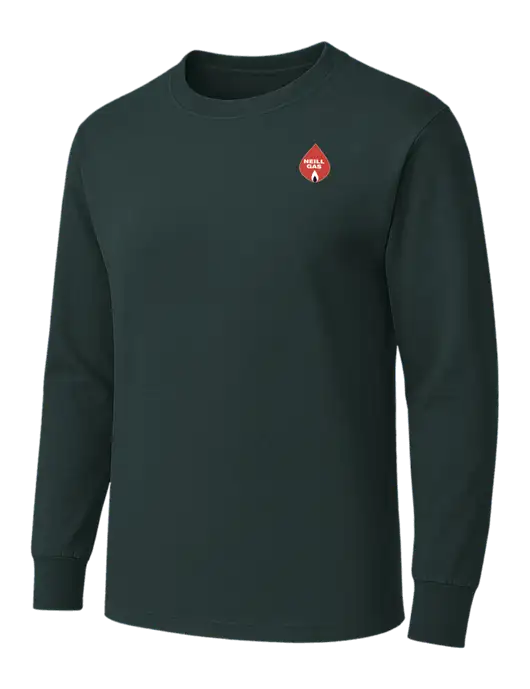 Dark Green Heavyweight Long Sleeve 6.1 oz T-Shirt w/Neill Gas Logo