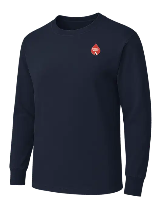Dark Navy Heavyweight Long Sleeve 6.1 oz T-Shirt w/Neill Gas Logo